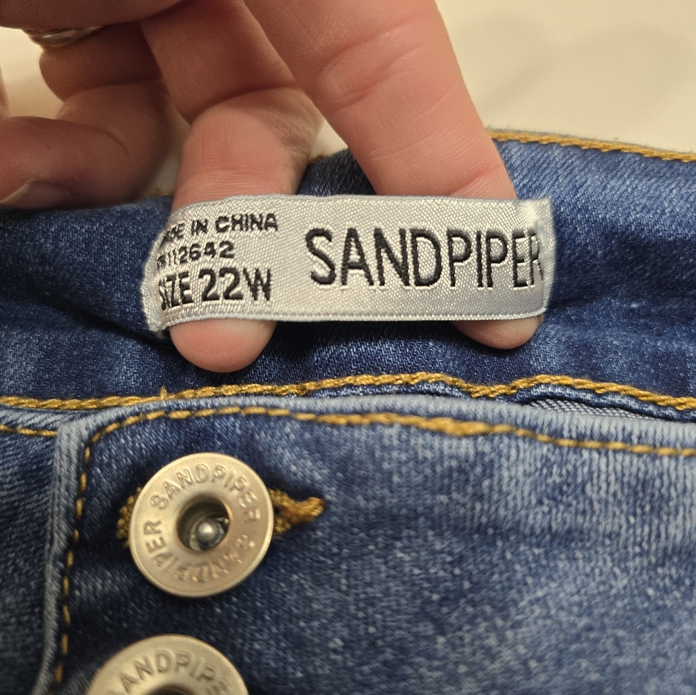 Sandpiper Denim Blue Jean Women's Plus Size 22W Shorts - Picture 2 of 4